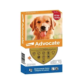 ADVOCATE PERRO 2,5 ML, 10 A 25 KL